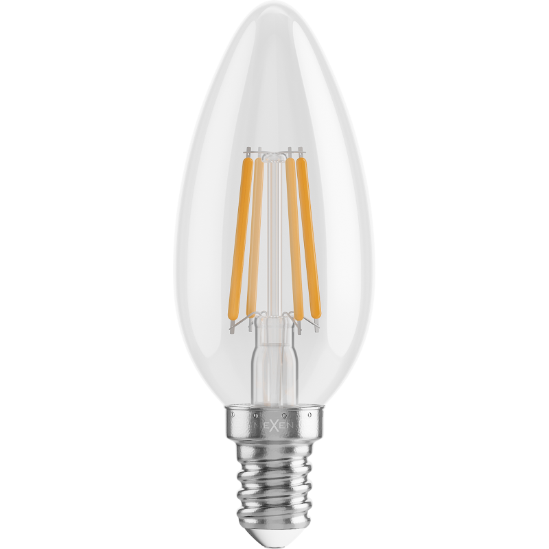 Mexen Vintis Ampoule à filament LED E14, C35, 6W, Chaud - 2700K, 720 lm, clair - L154-E14-0627-00