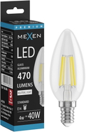 Mexen Vintis Ampoule filament LED E14, C35, 4W, Neutre - 4000K, 470 lm, transparent - L154-E14-0427-00 - L154-E14-0440-00