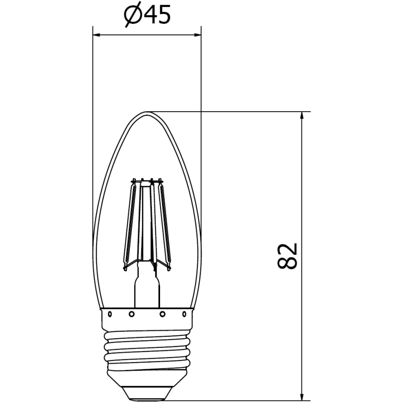 Mexen Vintis Ampoule LED filament E27, C35, 6W, Chaude - 2700K, 720 lm, claire - L154-E27-0627-00