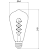 Mexen Vintis Ampoule filament spirale LED E27, ST64, 4W, Chaude - 2200K, 360 lm, ambre - L162-E27-0422-50