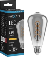Mexen Vintis Ampoule filament spirale LED E27, ST64, 4W, Chaude - 2200K, 220 lm, fumée - L162-E27-0422-70
