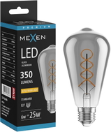 Mexen Vintis Ampoule filament spirale LED E27, ST64, 6W, Chaud - 2200K, 350 lm, fumée - L162-E27-0622-70