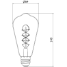 Mexen Vintis Ampoule filament LED spirale E27, ST64, 6W, Chaude - 2700K, 530 lm, ambre - L162-E27-0627-50