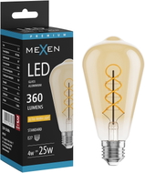 Mexen Vintis Ampoule filament spirale LED E27, ST64, 4W, Chaude - 2200K, 360 lm, ambre - L162-E27-0422-50