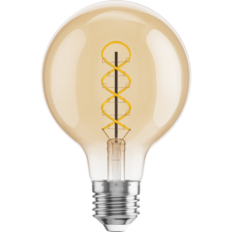 Mexen Vintis Ampoule filament spirale LED E27, G80, 2W, Chaude - 2200K, 170 lm, ambre - L165-E27-0222-50