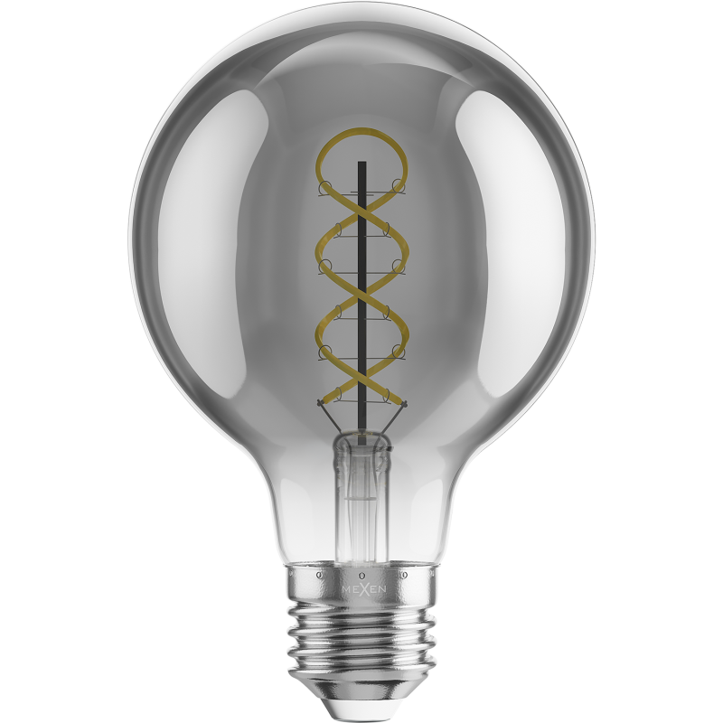 Mexen Vintis Ampoule filament spirale LED E27, G80, 2W, Chaude - 2200K, 100 lm, fumée - L165-E27-0222-70