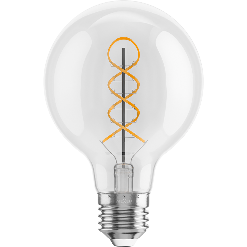 Mexen Vintis Ampoule filament spirale LED E27, G80, 8W, Chaude - 2700K, 750 lm, claire - L165-E27-0827-00
