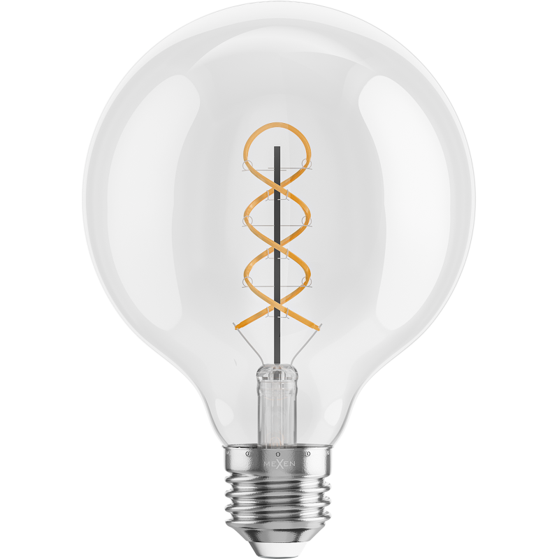 Mexen Vintis Ampoule filament spirale LED E27, G95, 6W, Chaude - 2700K, 630 lm, claire - L167-E27-0627-00