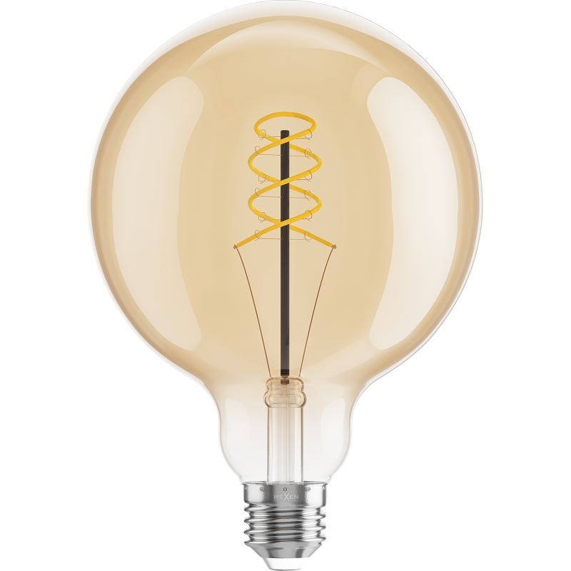 Mexen Vintis Ampoule filament spirale LED E27, G125, 8W, Chaude - 2200K, 600 lm, ambre - L168-E27-0822-50