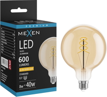 Mexen Vintis Ampoule filament spirale LED E27, G125, 8W, Chaude - 2200K, 600 lm, ambre - L168-E27-0822-50