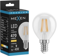 Mexen Vintis Ampoule à filament LED E14, G45, 4W, Chaude - 2700K, 470 lm, claire - L156-E14-0427-00