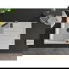 Mexen Bruno évier en granit à 1 cuve avec égouttoir 795 x 495 mm, Blanc, siphon Noir - 6513791010-20-B