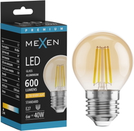 Mexen Vintis Ampoule LED filament E27, G45, 6W, Chaude - 2200K, 600 lm, ambre - L156-E27-0622-50