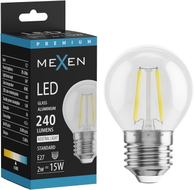 Mexen Vintis Ampoule filament LED E27, G45, 2W, Neutre - 4000K, 240 lm, clair - L156-E14-0227-00 - L156-E27-0240-00