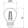 Mexen Vintis Ampoule à filament LED E27, G45, 4W, Neutre - 4000K, 470 lm, clair - L156-E27-0427-00 - L156-E27-0440-00