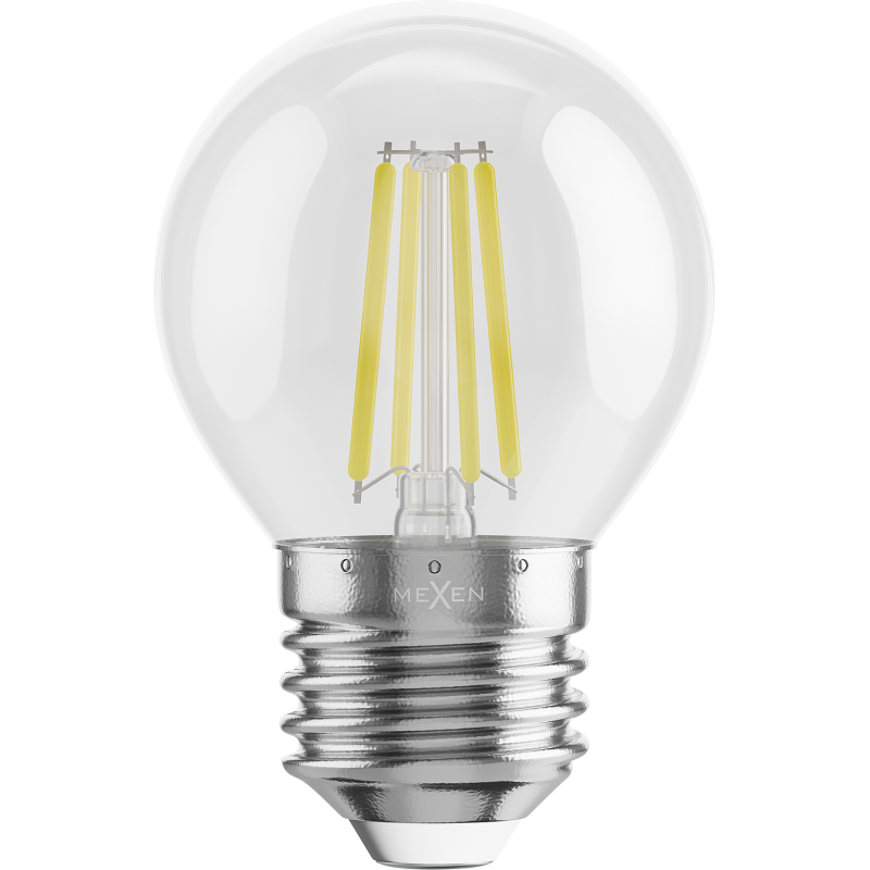 Mexen Vintis Ampoule à filament LED E27, G45, 4W, Froid - 6500K, 470 lm, claire - L156-E27-0465-00