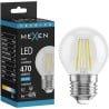 Mexen Vintis Ampoule à filament LED E27, G45, 4W, Froid - 6500K, 470 lm, claire - L156-E27-0465-00