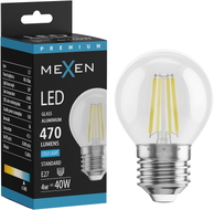 Mexen Vintis Ampoule à filament LED E27, G45, 4W, Froid - 6500K, 470 lm, claire - L156-E27-0465-00