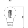 Mexen Vintis Ampoule à filament LED E27, A60, 4W, Chaude - 2200K, 470 lm, claire - L150-E27-0422-00