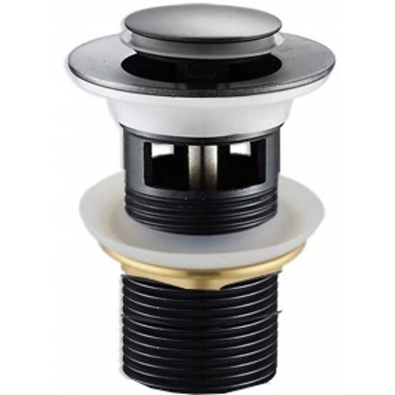 Mexen petit bouchon rond click-clack avec trop-plein, Noir - 79925-70