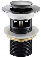 Mexen petit bouchon rond click-clack avec trop-plein, Noir - 79925-70
