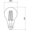 Mexen Vintis Ampoule filament LED E27, A60, 8W, Chaude - 2200K, 600 lm, fumée - L150-E27-0822-70
