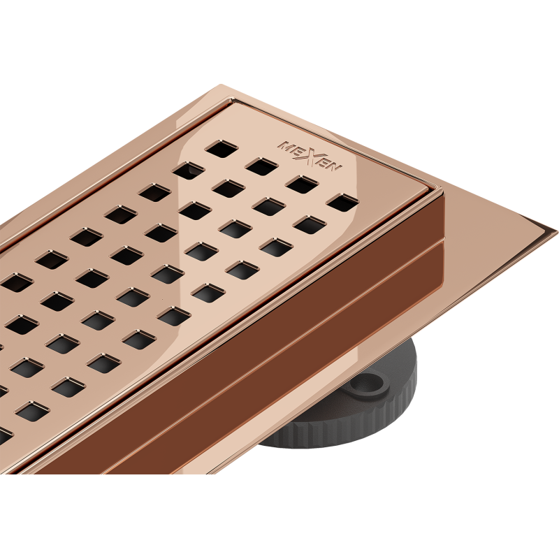 Mexen Flat 360° M08 drain lineaire pivotant 80 cm, or rose - 1625080-40