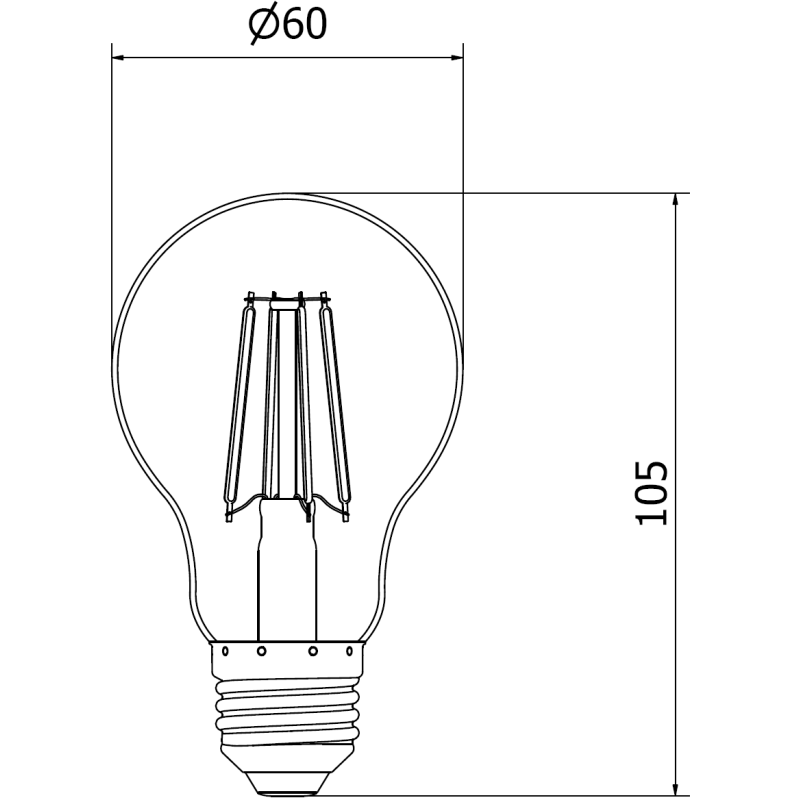 Mexen Vintis Ampoule filament LED E27, A60, 6W, Chaude - 2700K, 600 lm, ambre - L150-E27-0627-50