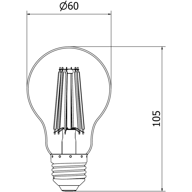 Mexen Vintis Ampoule filament LED E27, A60, 12W, Neutre - 4000K, 1585 lm, clair - L150-E27-1240-00