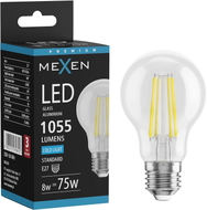 Mexen Vintis Ampoule LED filament E27, A60, 8W, Froid - 6500K, 1055 lm, transparent - L150-E27-0865-00