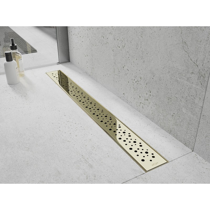 Mexen Flat M12 cache pour drain linéaire 100 cm, or - 1521100