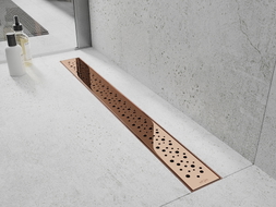 Mexen Flat 360° M12 décharge linéaire rotative 60 cm, or rose - 1621060-40
