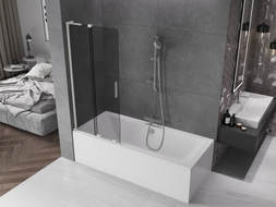 Mexen Velar L écran de baignoire à 2 panneaux coulissants 85 x 150 cm, graphite, nickel brossé - 896-085-003-41-97
