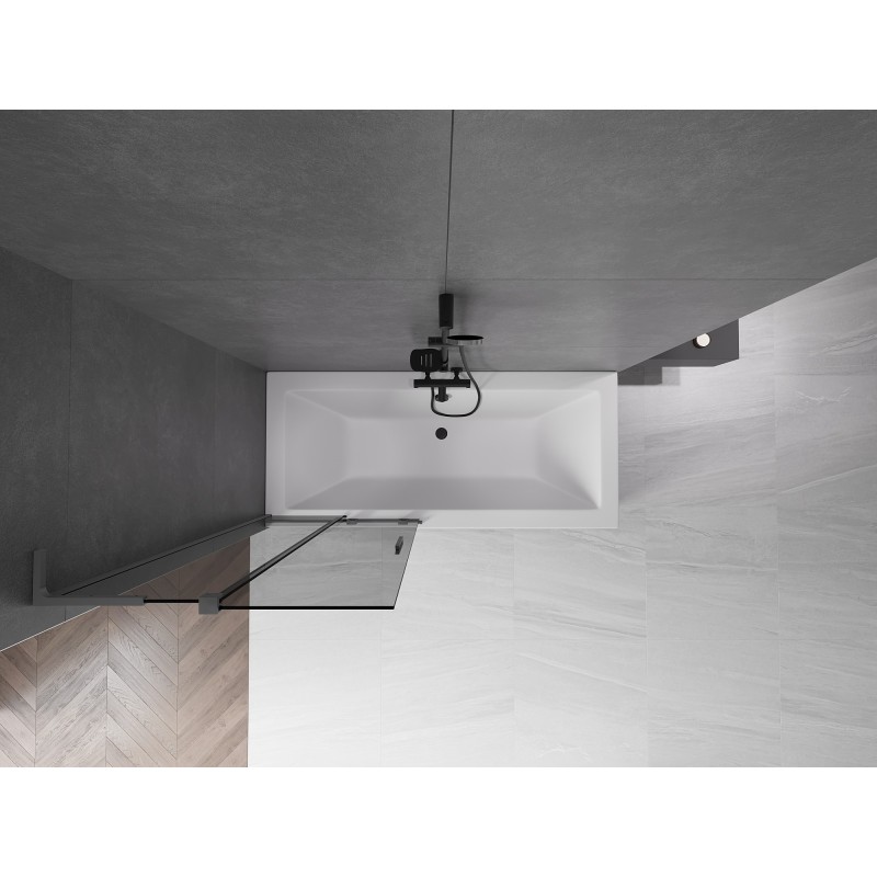 Mexen Velar L paroi de baignoire 2 volets coulissants 80 x 150 cm, graphite, gun metal - 896-080-003-41-95