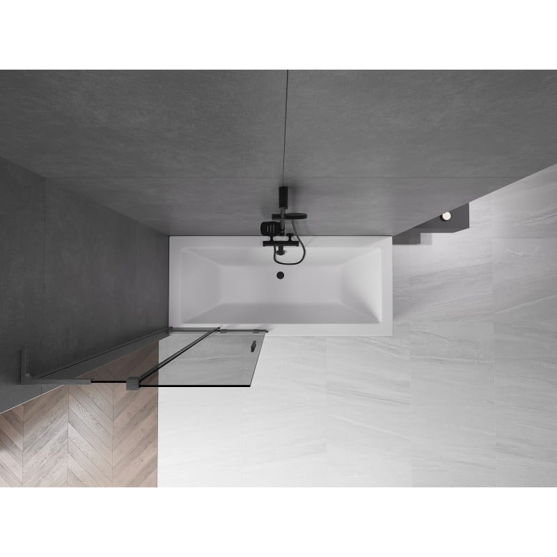 Mexen Velar L paroi de baignoire 2 volets coulissants 80 x 150 cm, graphite, gris acier brossé - 896-080-003-41-66