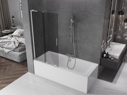 Mexen Velar L paroi de baignoire 2 volets coulissants 95 x 150 cm, graphite, chrome - 896-095-003-41-01