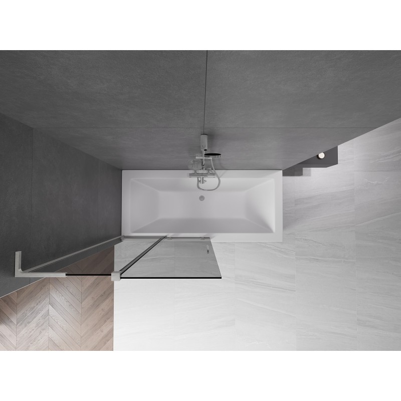 Mexen Velar L paroi de baignoire 2 volets coulissants 100 x 150 cm, graphite, nickel brossé - 896-100-003-41-97