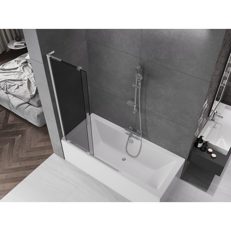 Mexen Velar L pare-douche 2 vantaux coulissants 110 x 150 cm, graphite, chrome - 896-110-003-41-01