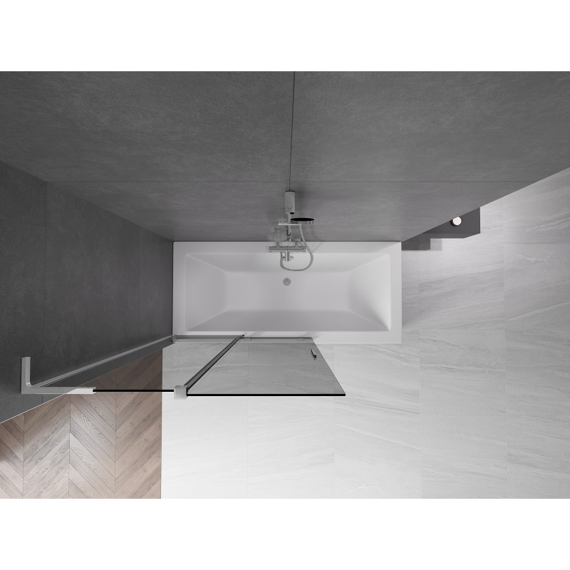 Mexen Velar L pare-douche 2 vantaux coulissants 110 x 150 cm, graphite, chrome - 896-110-003-41-01