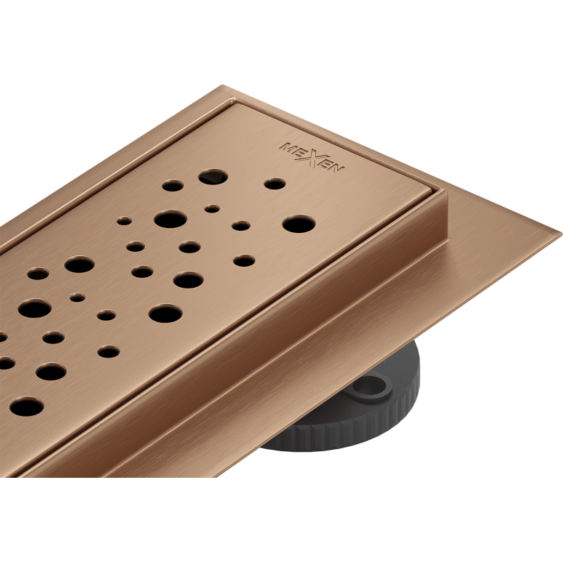 Mexen Flat 360° M12 caniveau linéaire pivotant 100 cm, cuivre brossé - 1C21100-40
