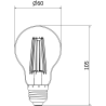Mexen Vintis Ampoule LED à filament E27, A60, 12W, Chaude - 2700K, 1125 lm, ambre - L150-E27-1227-50