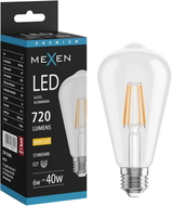 Mexen Vintis Ampoule filament LED E27, ST64, 6W, Chaud - 2700K, 720 lm, transparent - L152-E27-0627-00