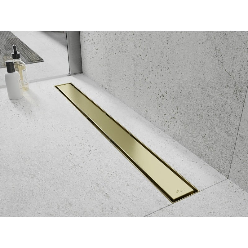 Mexen Flat 360° M13 caniveau linéaire pivotant 2 en 1 50 cm, or brossé - 1A10050-40