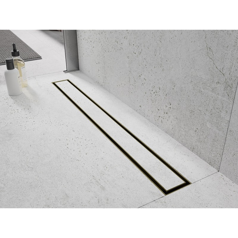 Mexen Flat M13 Caniveau linéaire 2 en 1 160 cm, doré brossé - 1A10160