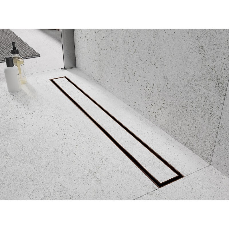 Mexen Flat 360° M13 caniveau linéaire pivotant 2 en 1 50 cm, cuivre brossé - 1C10050-40