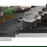 Mexen Cesar évier en granit à 1 cuve avec égouttoir 775 x 470 mm, Noir/ Argent métallique, siphon Noir - 6514771010-73-B