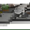 Mexen Andres évier en granit 1,5 bac avec égouttoir 1000 x 500 mm, gris, siphon noir - 6515101510-71-B