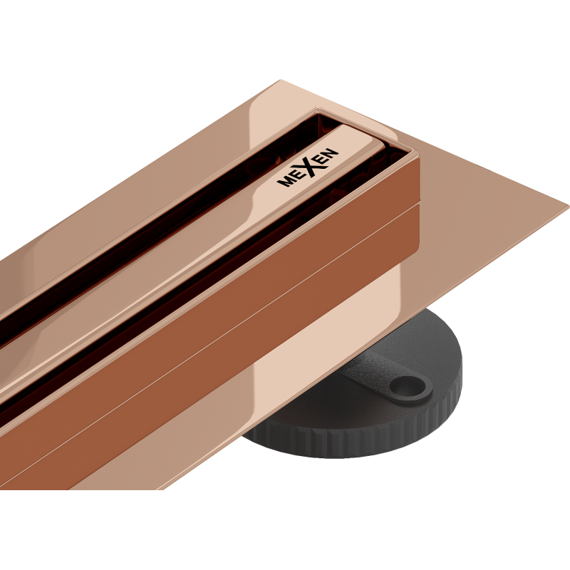 Mexen Flat 360° Slim caniveau linéaire pivotant 50 cm, or rose - 1641050
