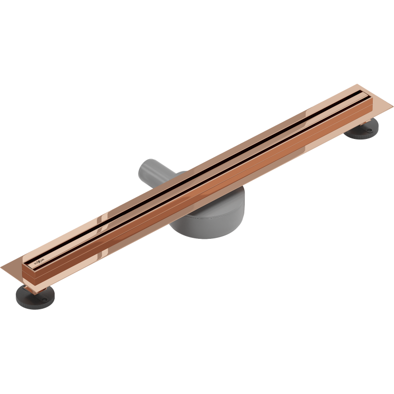 Mexen Flat 360° Slim caniveau linéaire pivotant 50 cm, or rose - 1641050
