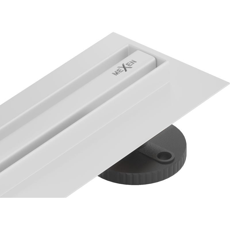 Mexen Flat 360° Slim siphon linéaire pivotant 130 cm, blanc - 1241130